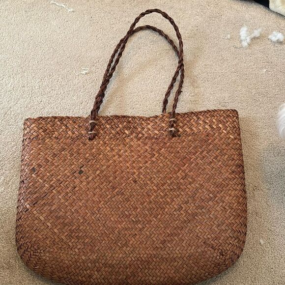 Woven brown tote new - Picture 1 of 4